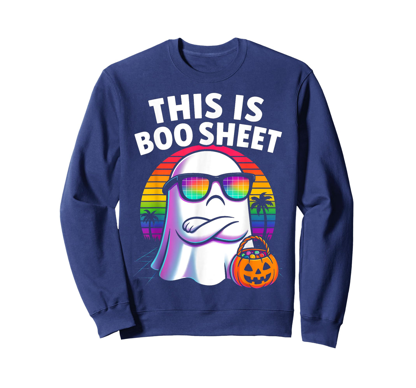 Retro This is Boo Sheet Halloween Ghost Funny Men Women Kid T-Shirt