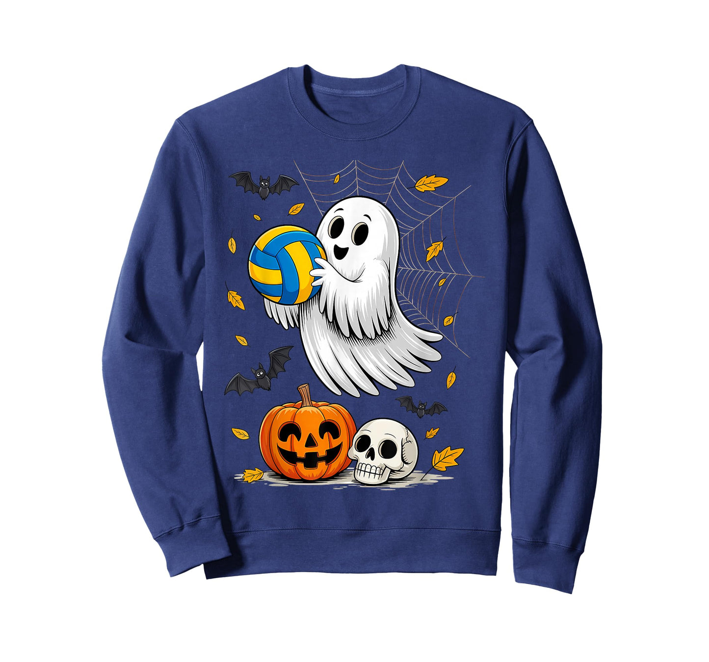 Ghost Volleyball Player Lazy Halloween Costume Cute Sport T-Shirt