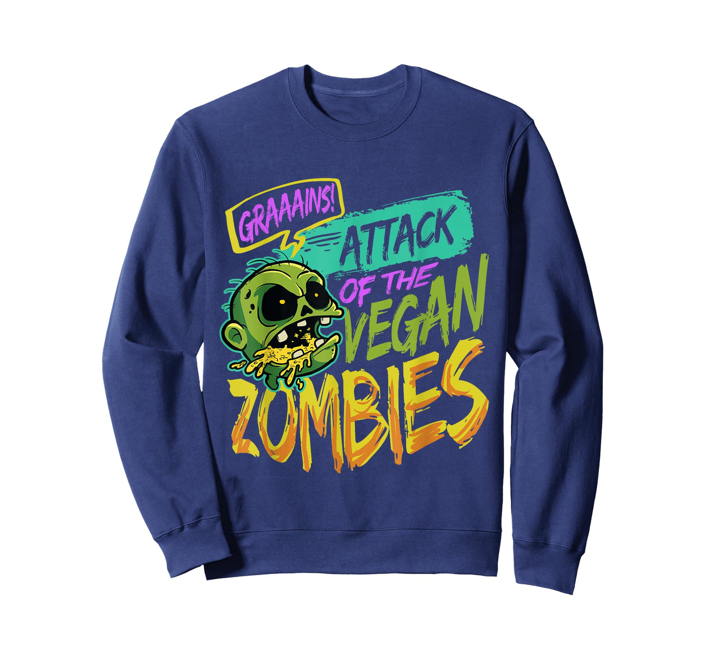 Attack Of The Vegan Zombies Vegetarian Halloween T-Shirt