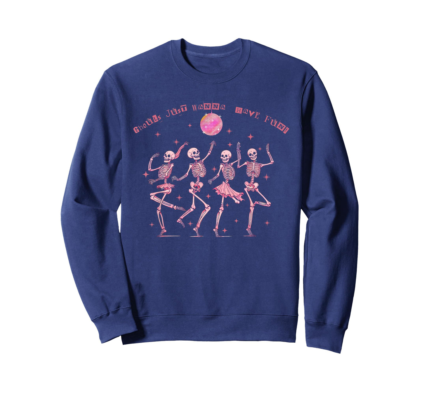 Girl Ghouls Just Wanna Have Fun Disco Party Dancing Skeleton T-Shirt