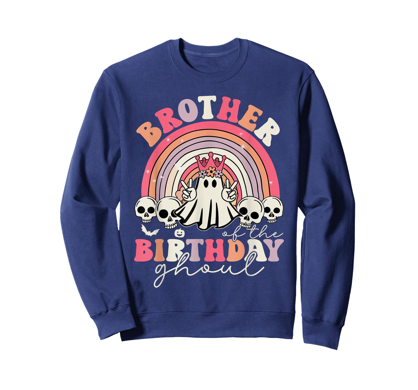 Brother Of The Birthday Ghoul Rainbow Ghost Halloween Bday T-Shirt