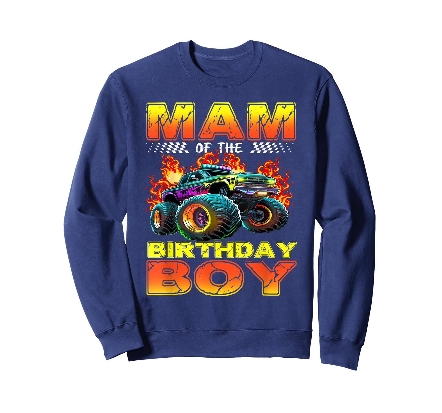 Mam of The Birthday Boy Monster Truck Birthday Family T-Shirt