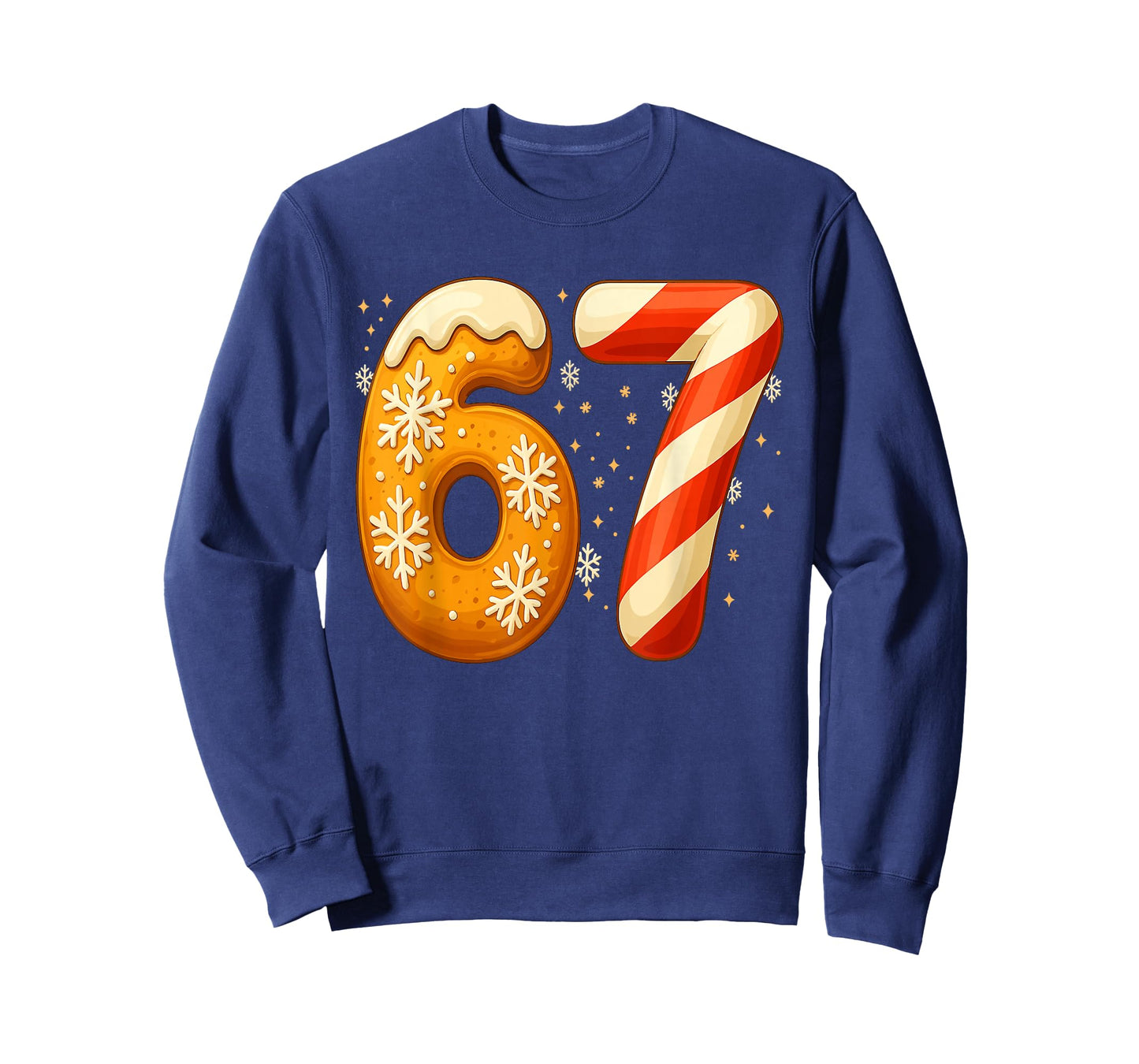 Funny 67 Six Seven Meme Christmas Gingerbread Candy Cane T-Shirt