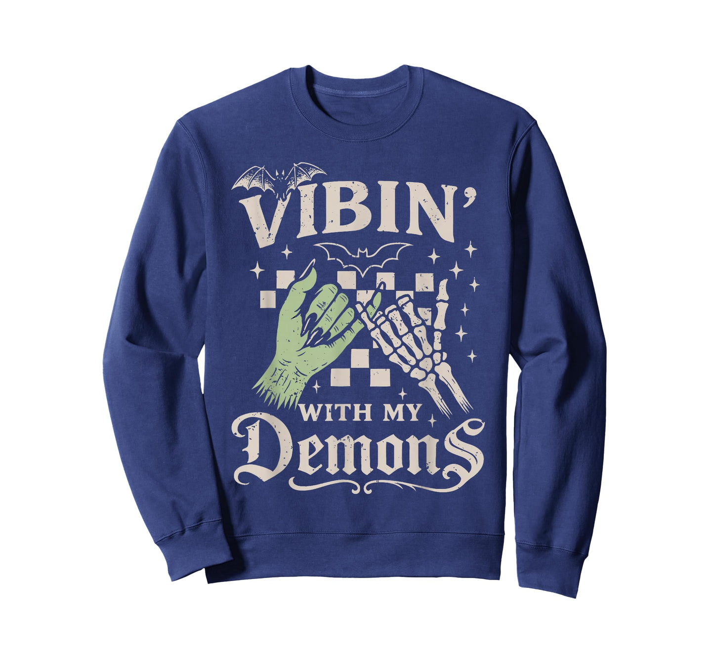 Vibin' with My Demons Halloween Skeleton Monster Spooky T-Shirt
