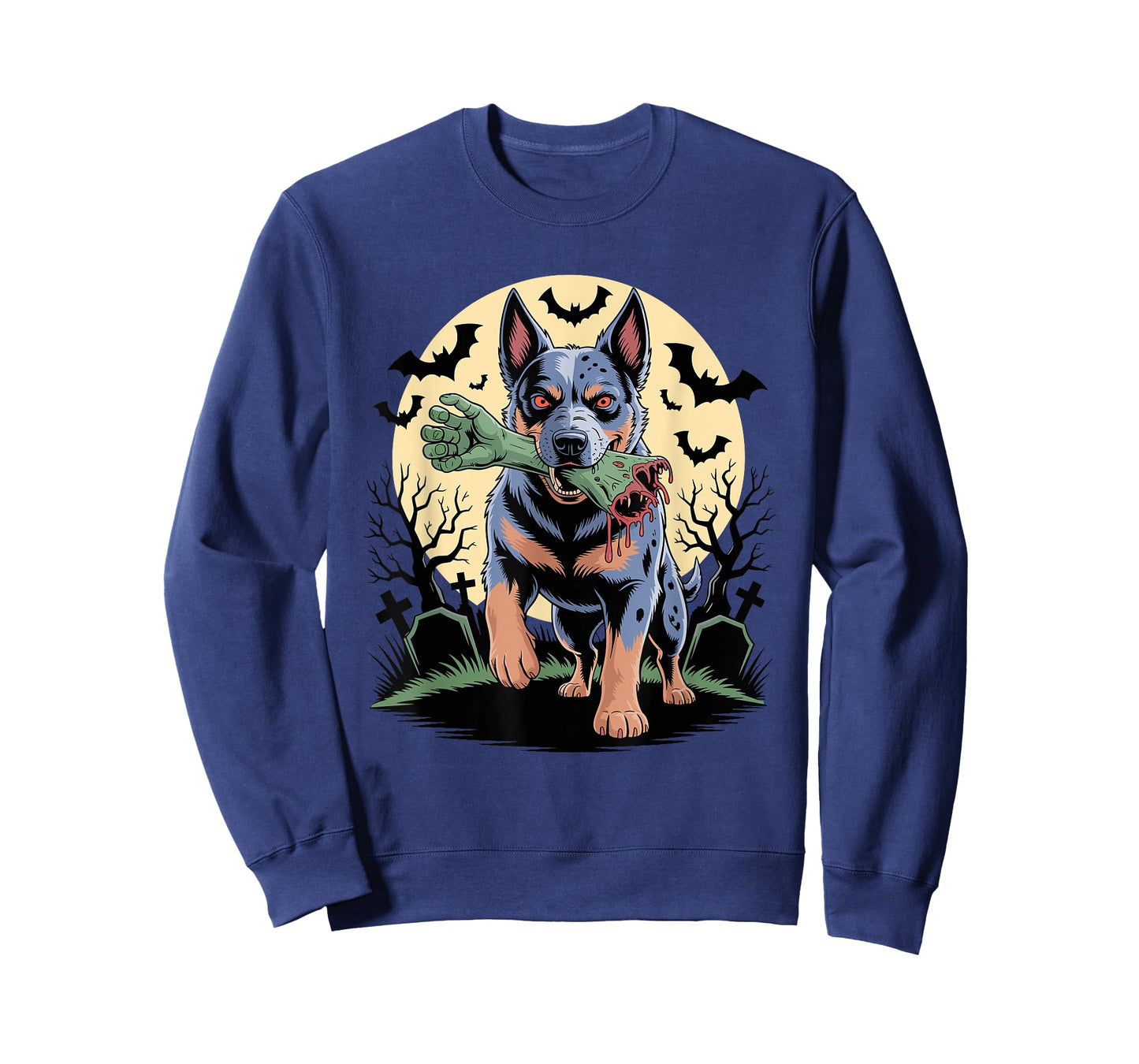 Halloween Moon Zombie Hand Australian Cattle Dog T-Shirt