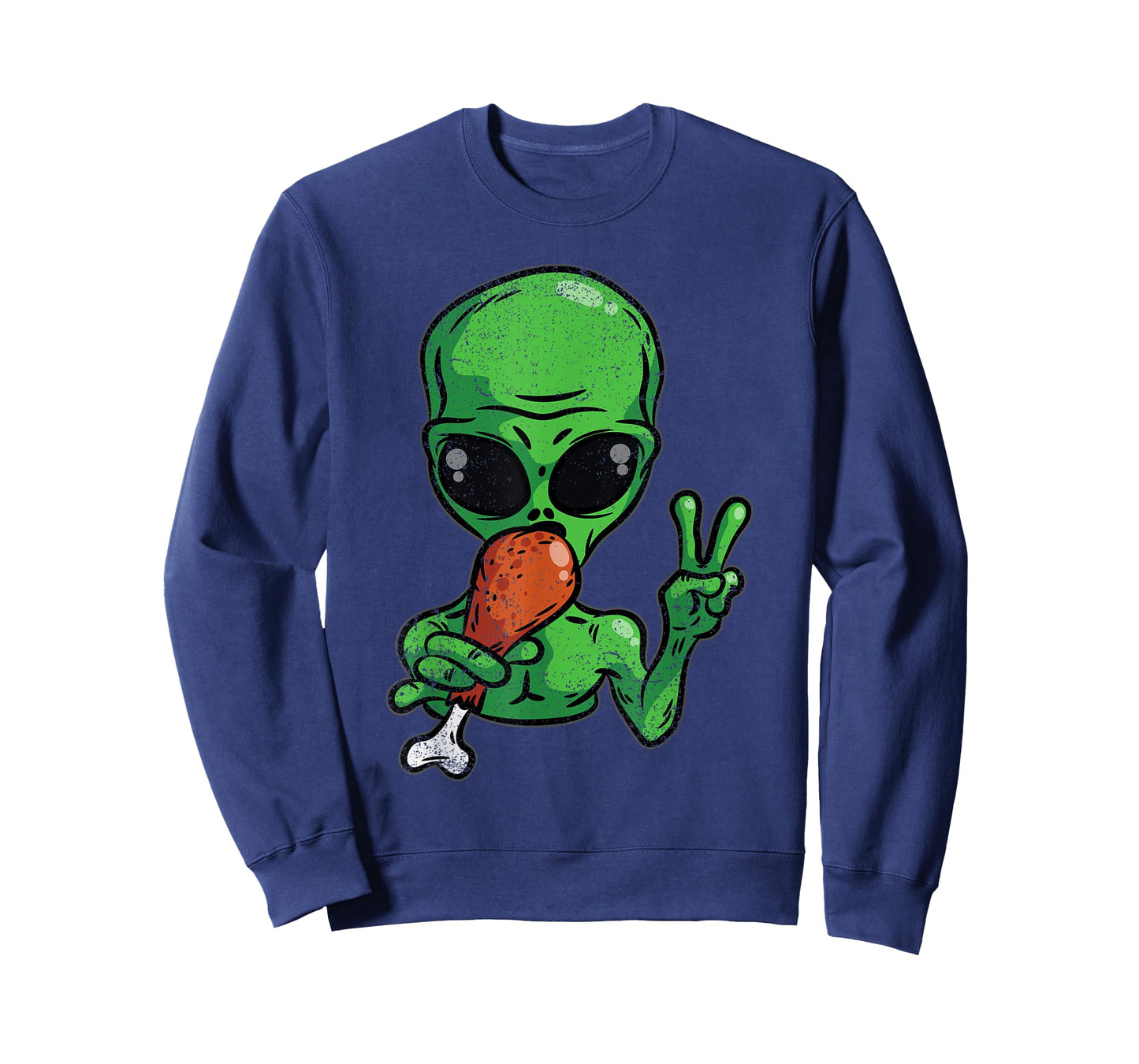 Alien Eating Turkey Thanksgiving Day Funny UFO Fall Autumn T-Shirt