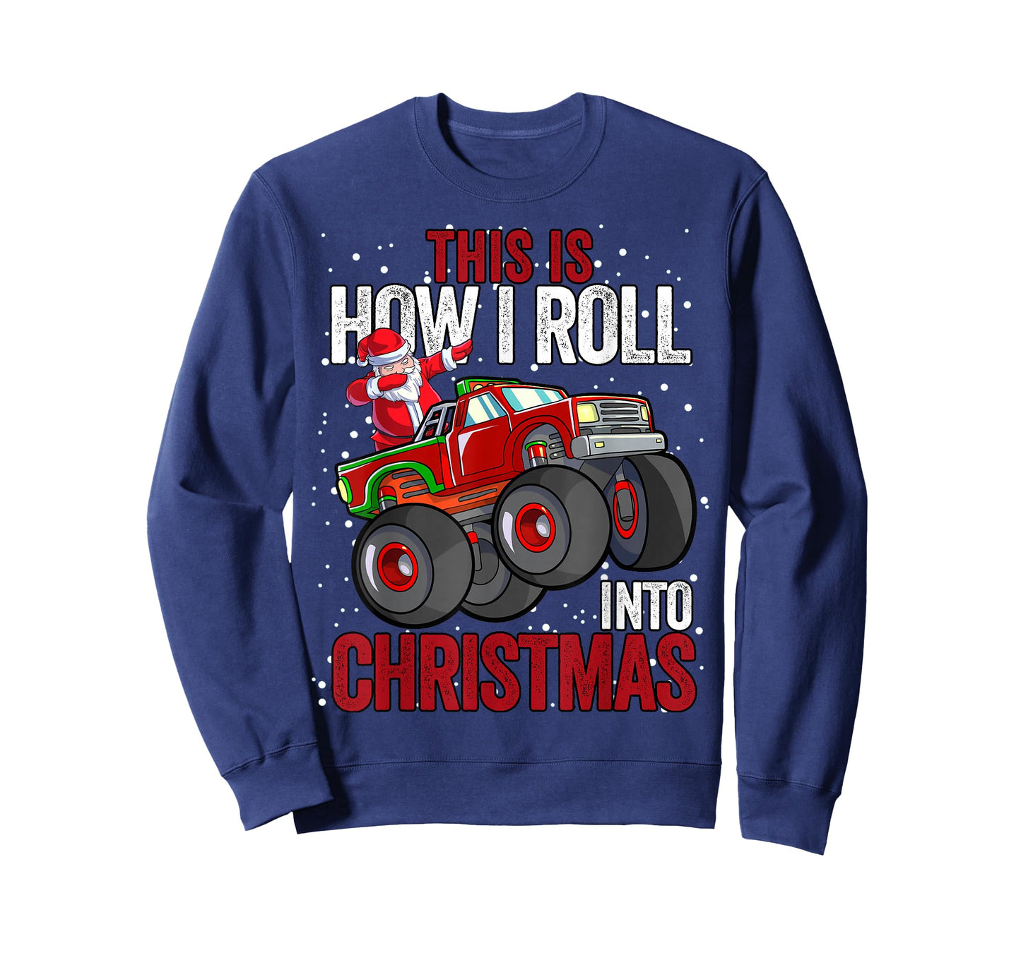 Dabbing Santa Claus Monster Truck Boys Christmas Xmas Truck T-Shirt