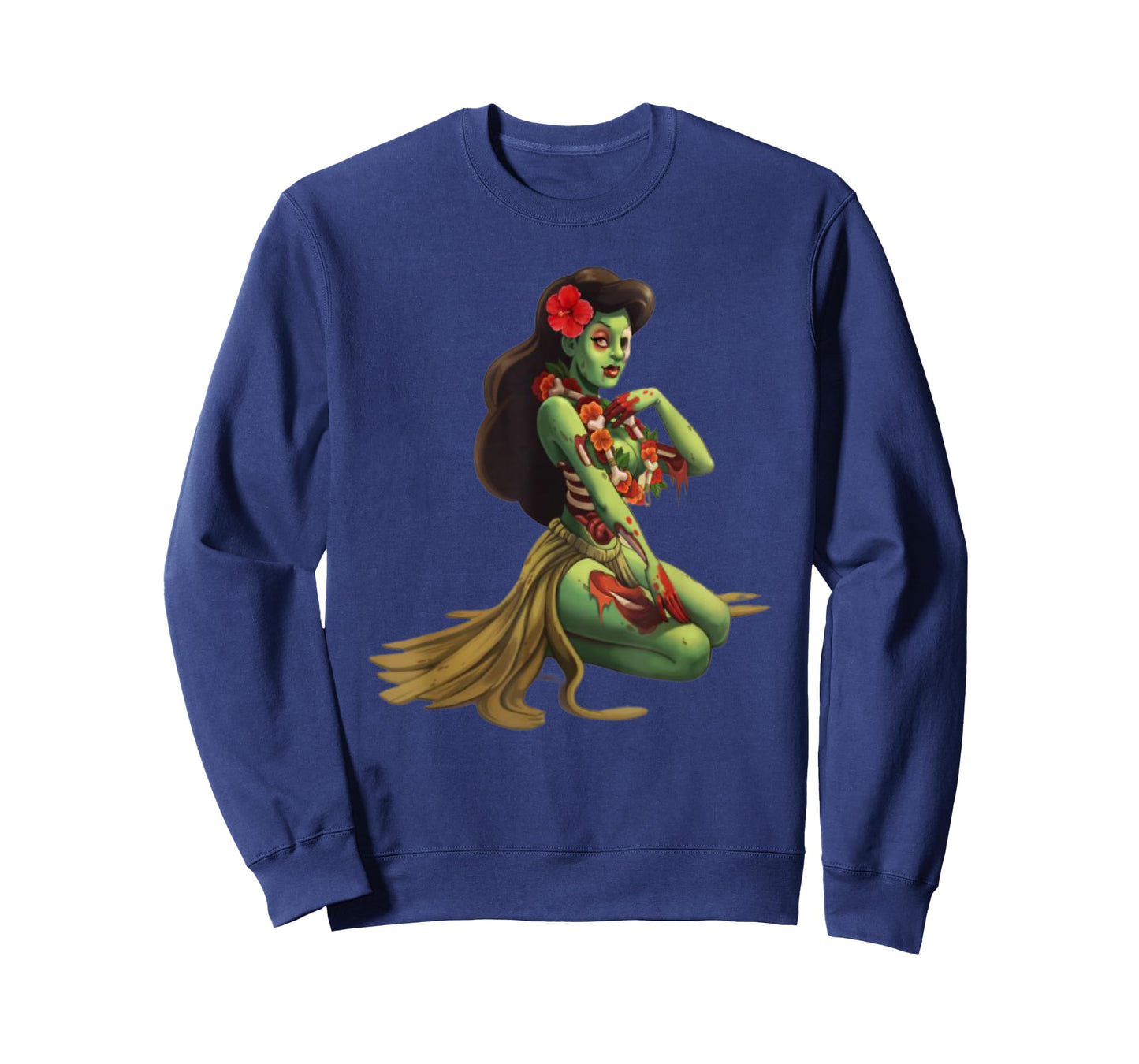 Hawaii Pin Up Girl Zombie Halloween T-Shirt