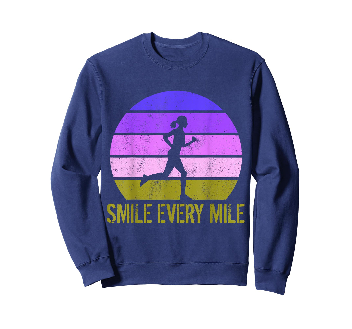 Women Running Marathon Funny Runner Smile Every Mile T-Shirt