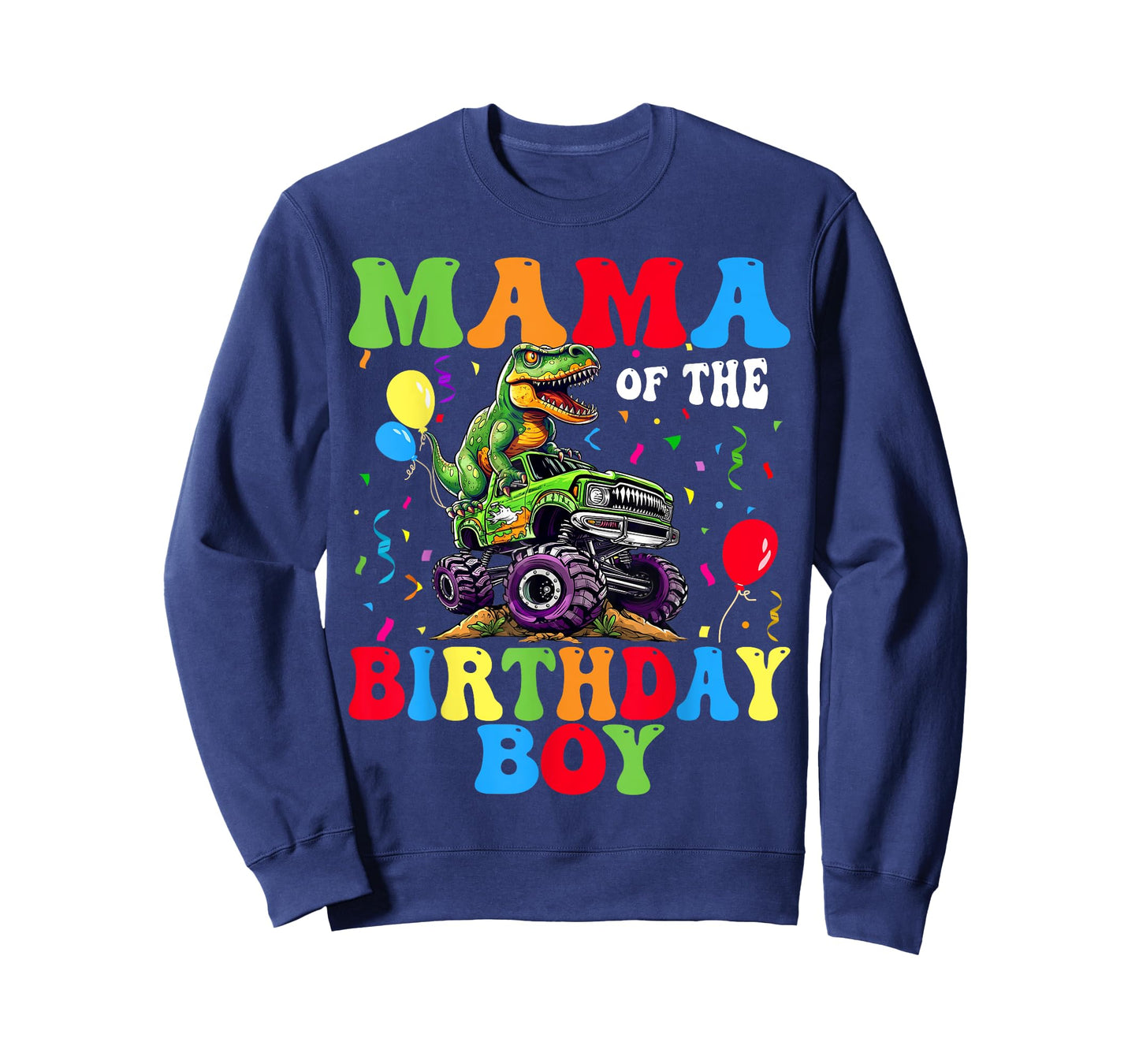 Mama Of The Birthday Boy Dinosaur Monster Truck T-Shirt