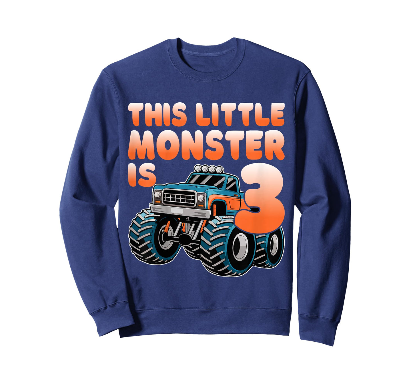 This Little Monster Is 3 Kids 3rd Birthday Monster Truck T-Shirt