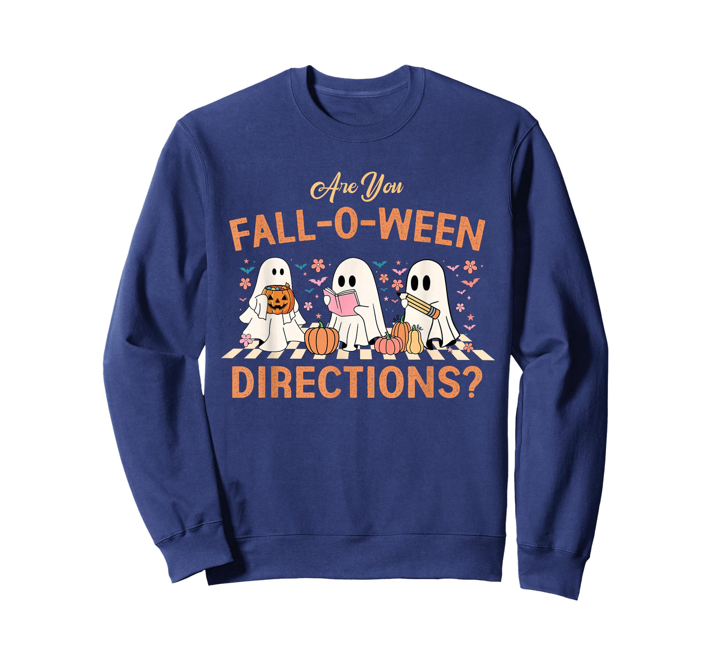 Retro are You Fall O Ween Directions Teacher Halloween Ghost T-Shirt