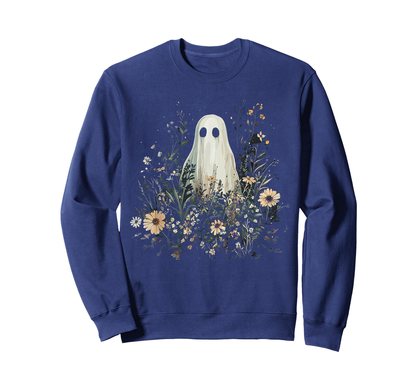 Vintage Floral Ghost Halloween Ghost in the Forest Gothic T-Shirt