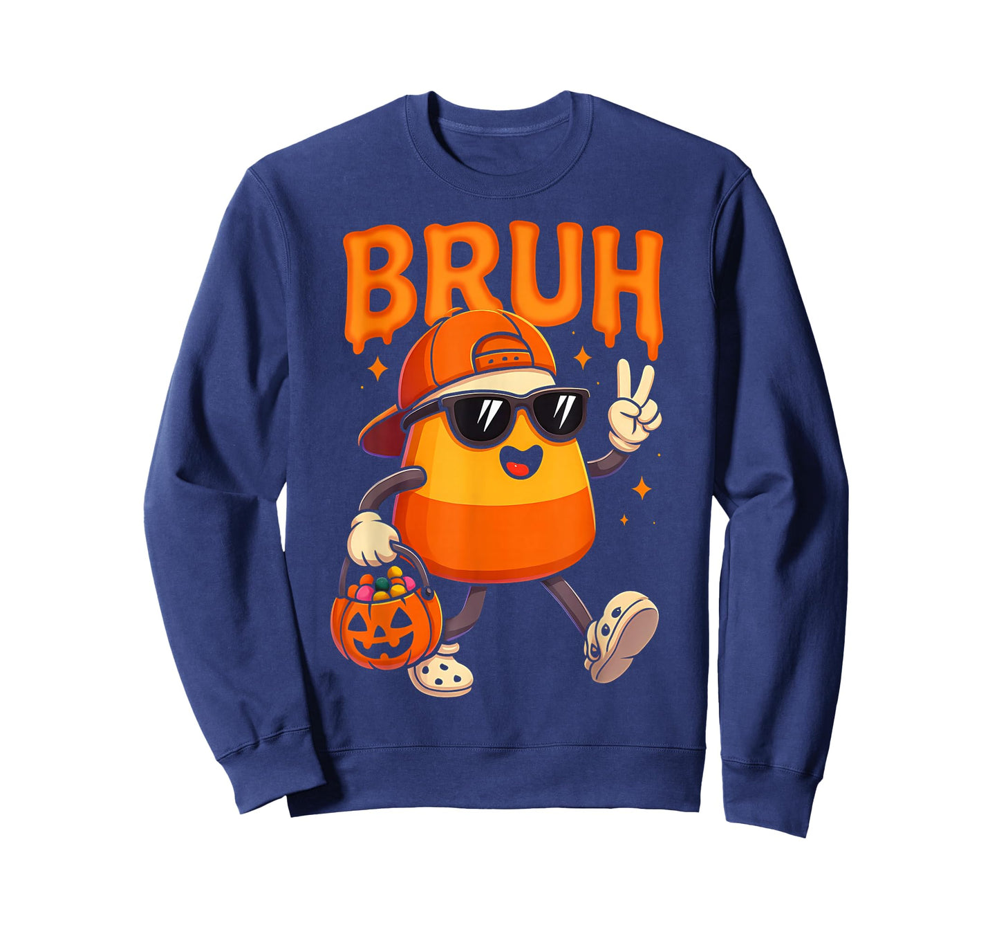Bruh Halloween Team Candy Corn Trick Or Treat Kids Boy Funny T-Shirt