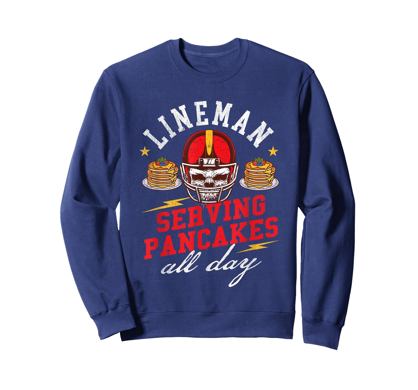 Lineman Serving Pancakes All Day - Football Player Sports T-Shirt