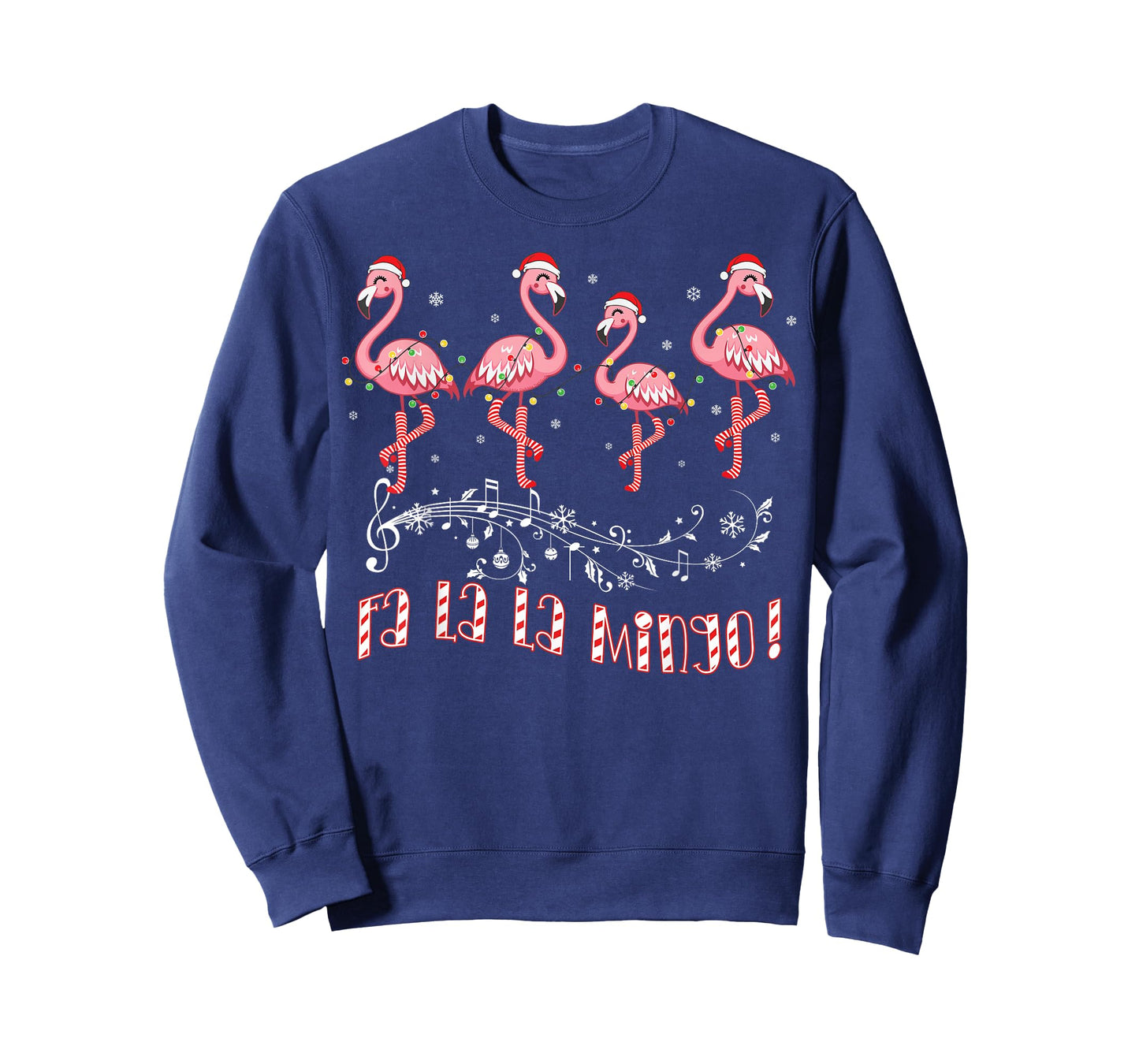 Candy Cane Flamingoes Fa La La MINGO Flamingo Christmas T-Shirt
