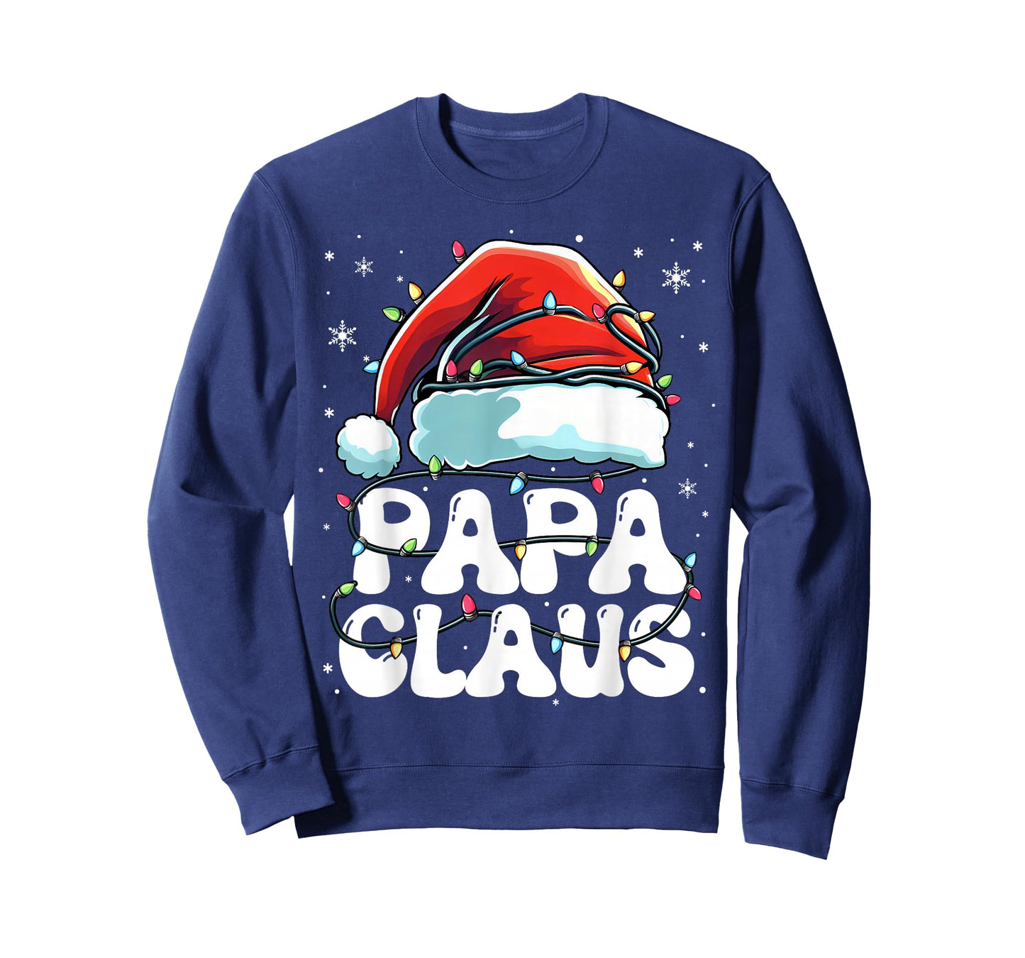 Groovy Papa Claus Christmas Lights Family Xmas Pajama T-Shirt