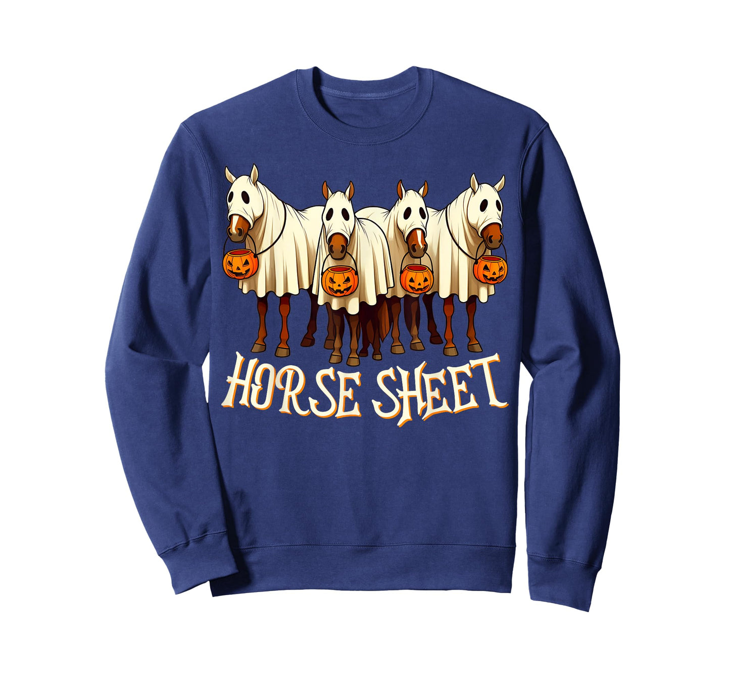 Cute Horse Sheet Ghost Horse Spooky Season Halloween Costume T-Shirt