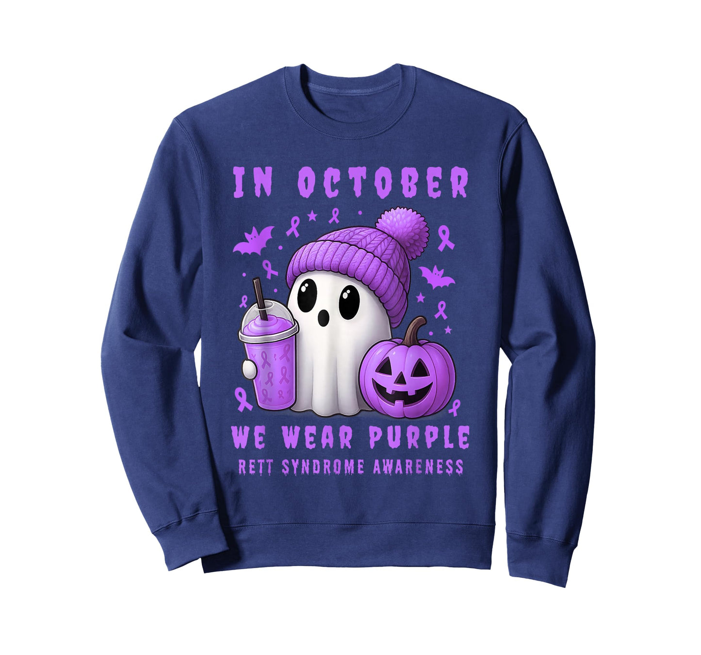 Halloween Boo Rett Syndrome Awareness in October Purple T-Shirt
