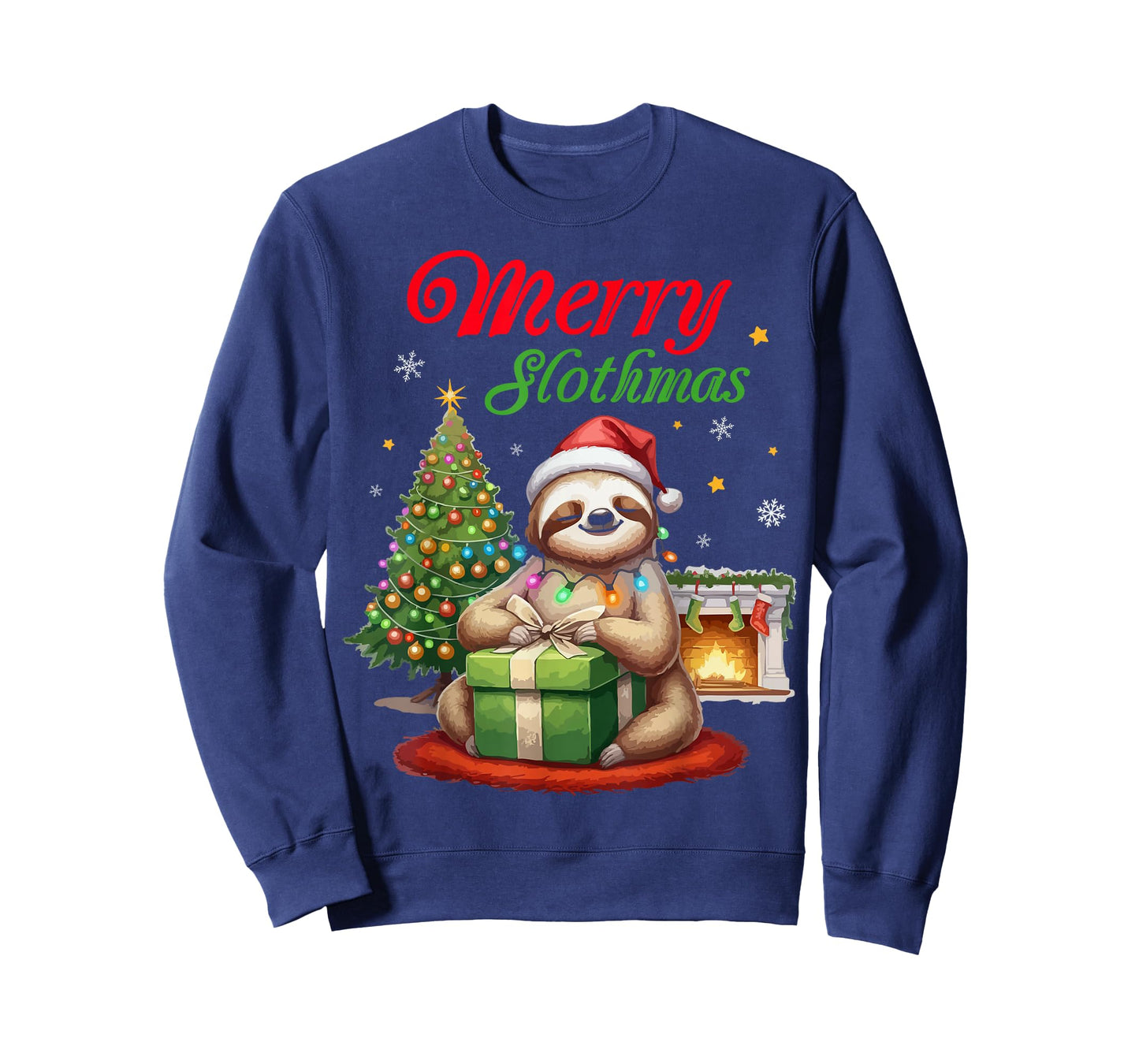 Cute Sloth Santa Christmas Merry Slothmas Slo Ho Ho Xmas T-Shirt