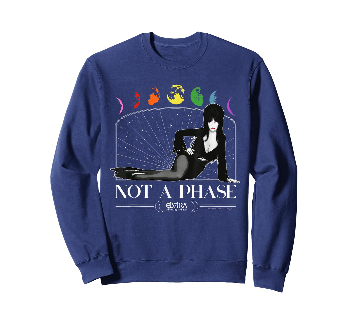 Elvira It's Not a Phase Pride Rainbow Moon Retro T-Shirt