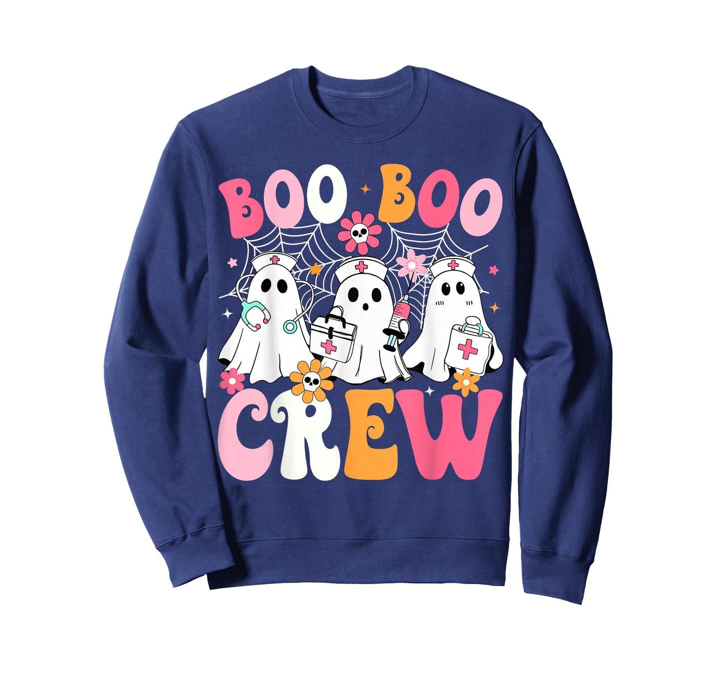 Boo Boo Crew Spooky Nurse Ghost Nursing Halloween Nurse T-Shirt