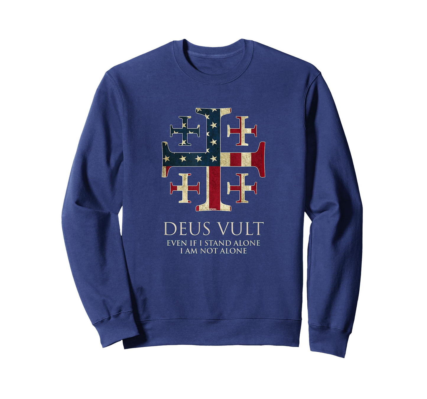 Deus Vult, I Am Not Alone, Isaiah 41:10, Cross, USA Flag T-Shirt
