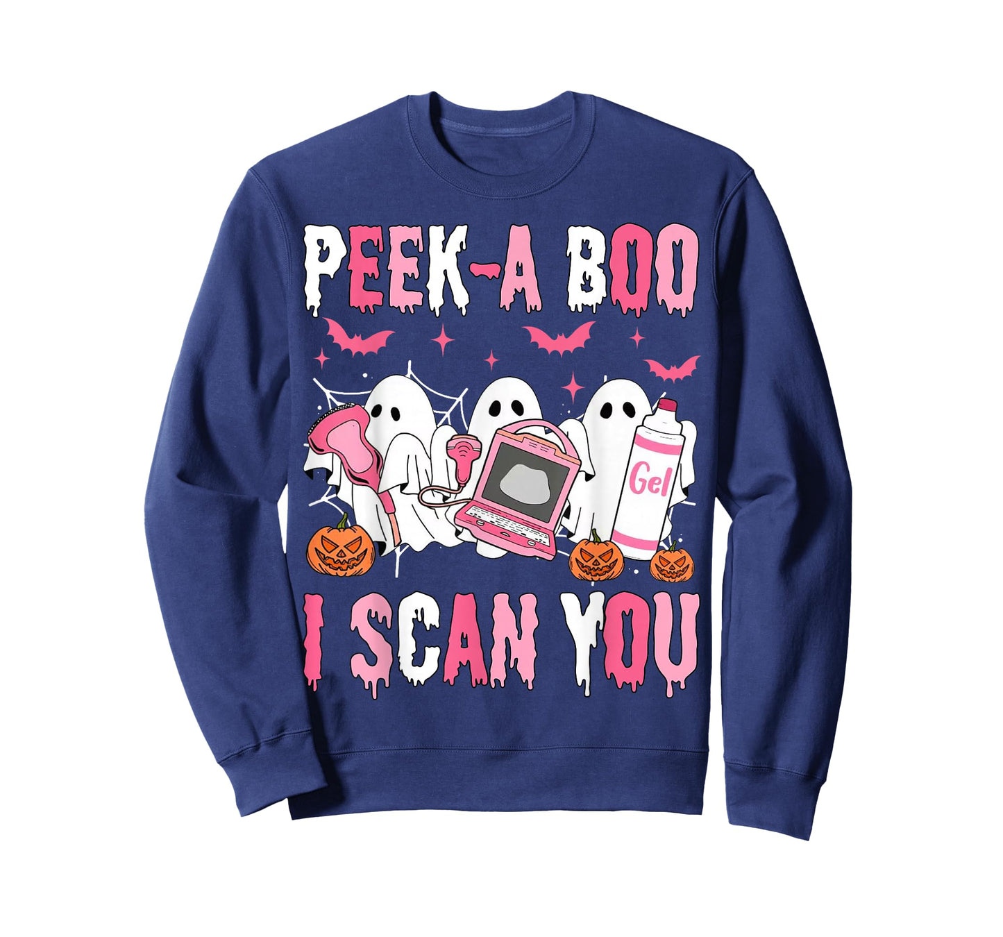 Peek A Boo I Scan You Spooky Sonographer Ultrasound Tech T-Shirt