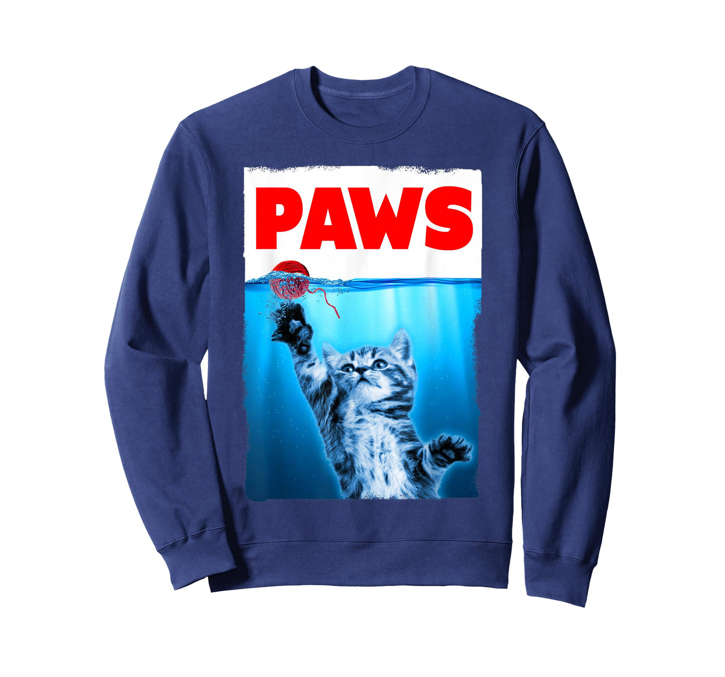 Paws Cat Parody Chasing String Ball T-Shirt