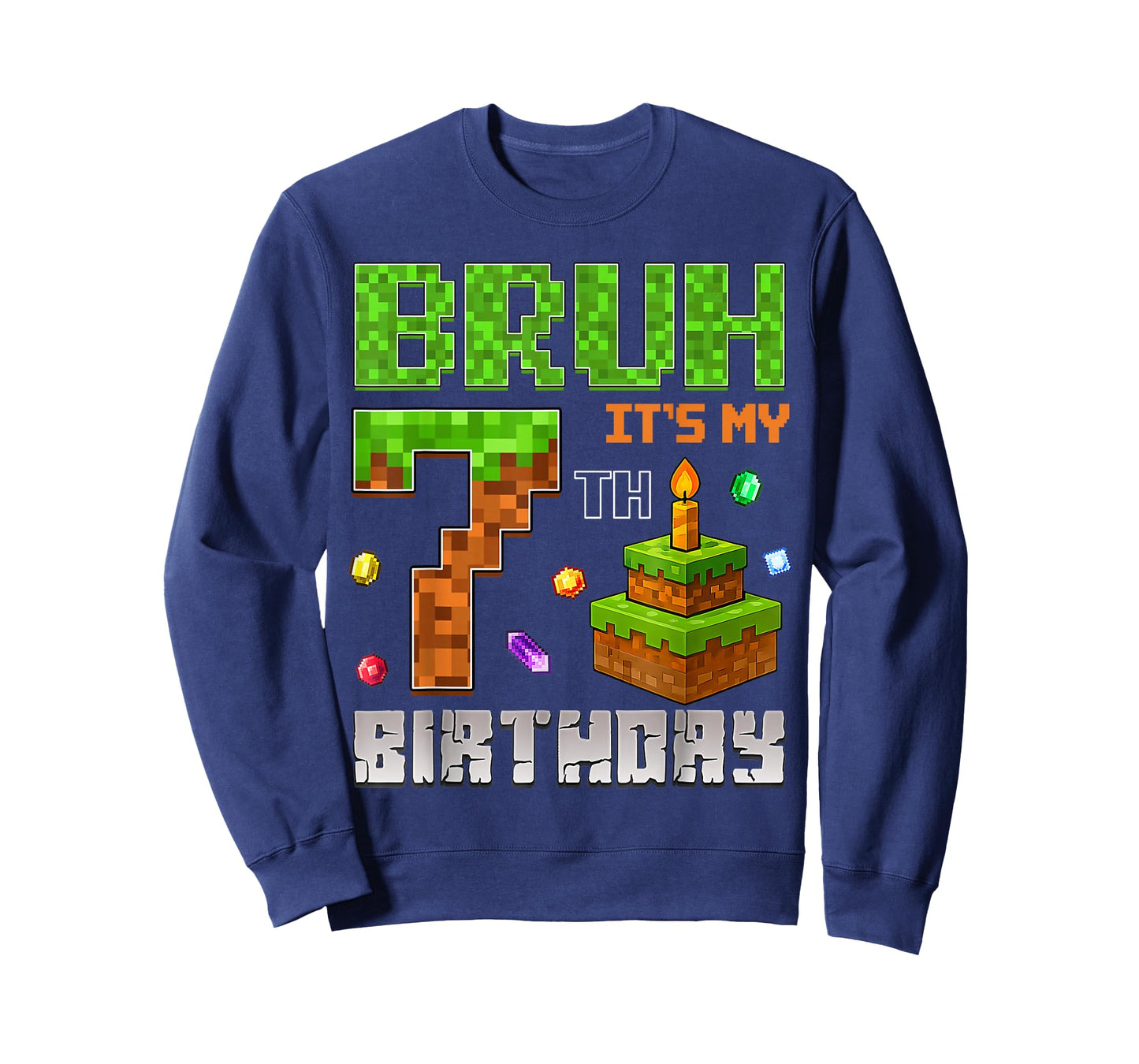 It's My 7th Birthday Game Pixel 7 Year Old Birthday Boy T-Shirt