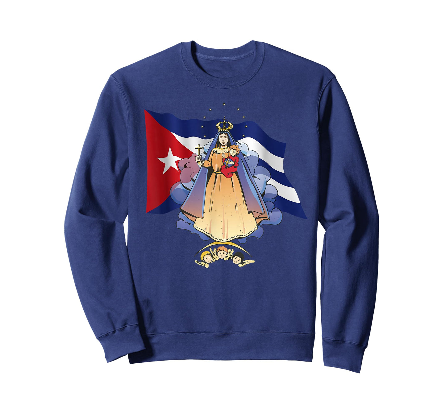 Virgen de la Caridad del Cobre Patrona de Cuba & Cuban Flag T-Shirt
