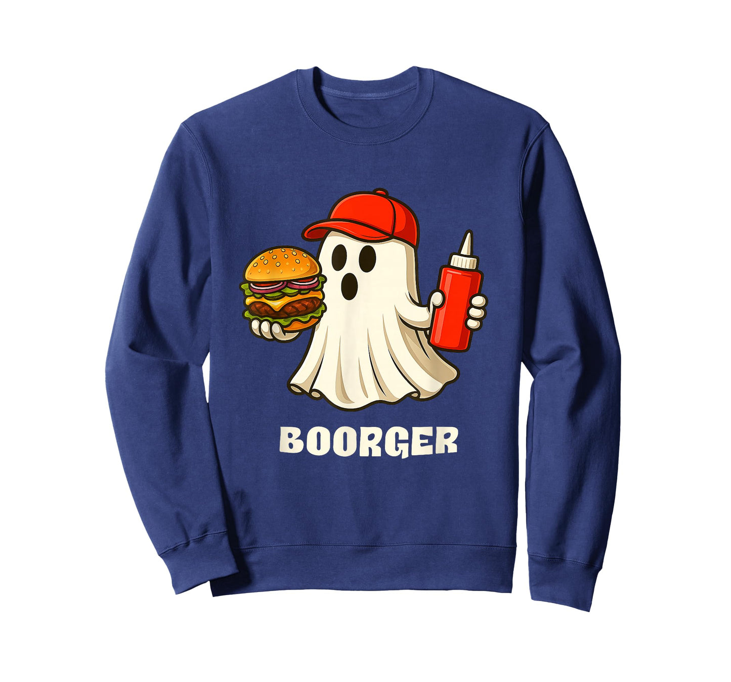 Boorger Halloween Ghost Foodie Halloween Burger Delivery Man T-Shirt