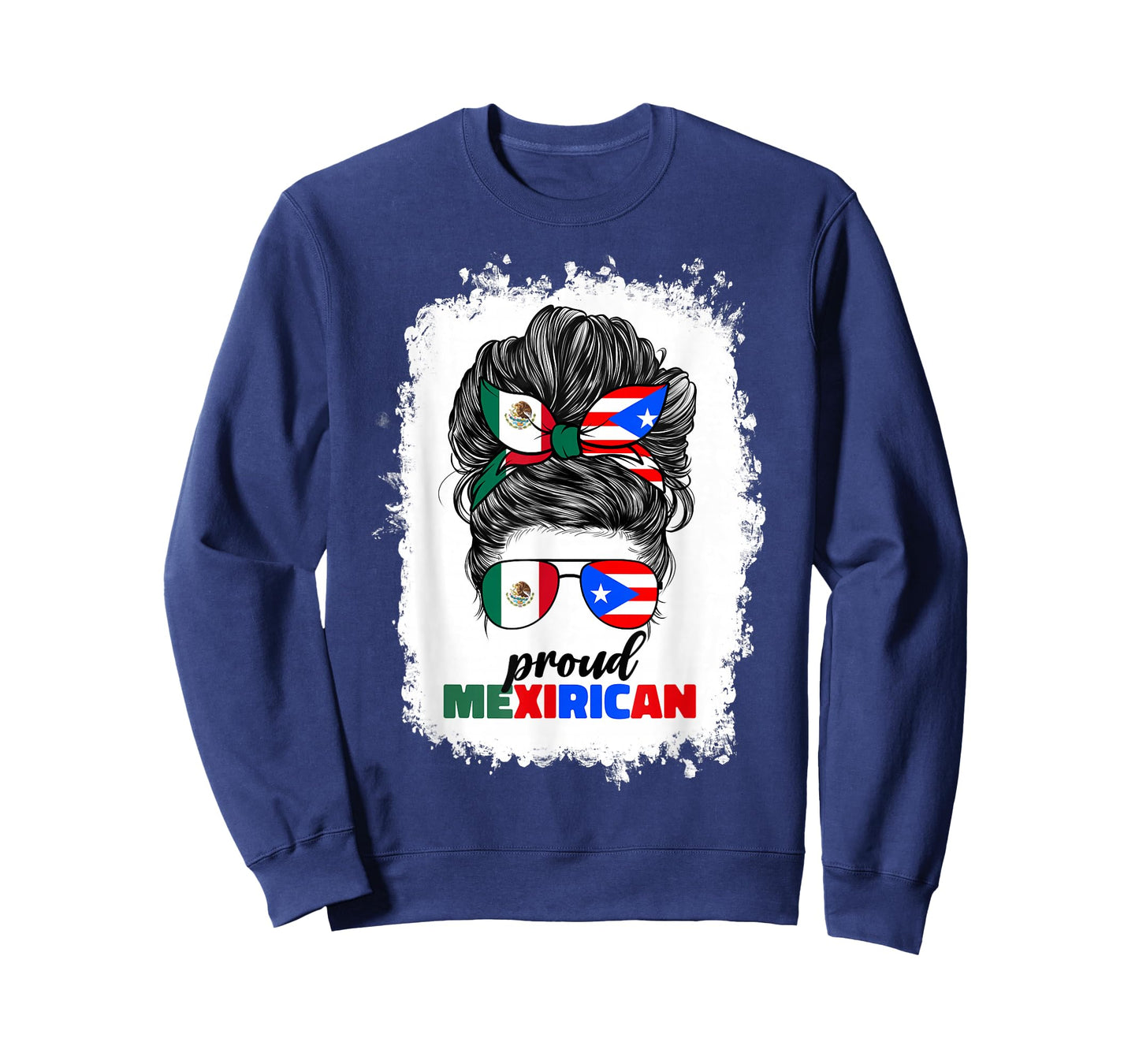 Half Mexican And Puerto Rican Rico Flag Mexirican Girl Women T-Shirt