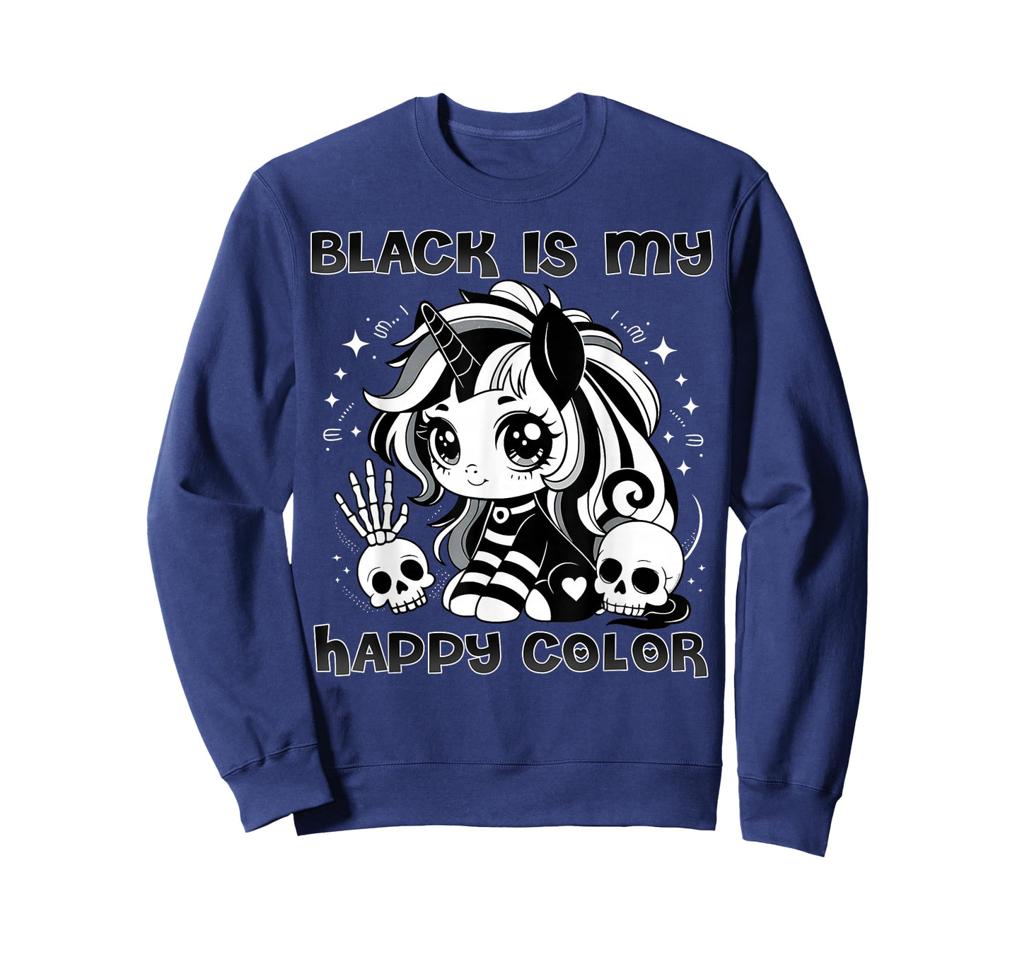 Goth Girl Black is My Happy Color Gothic Unicorn Emo Girl T-Shirt