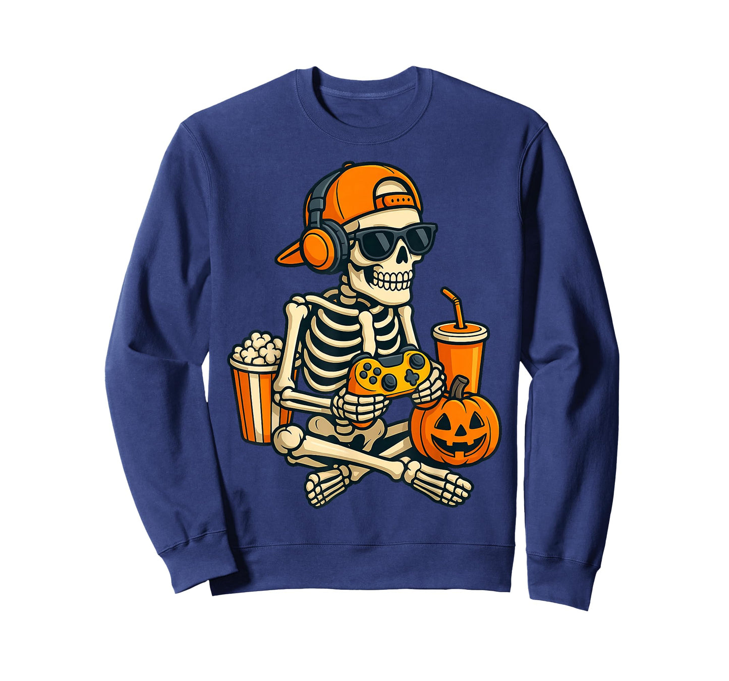 Halloween Skeleton Gamer Video Gaming Boys Men Kids Tees T-Shirt
