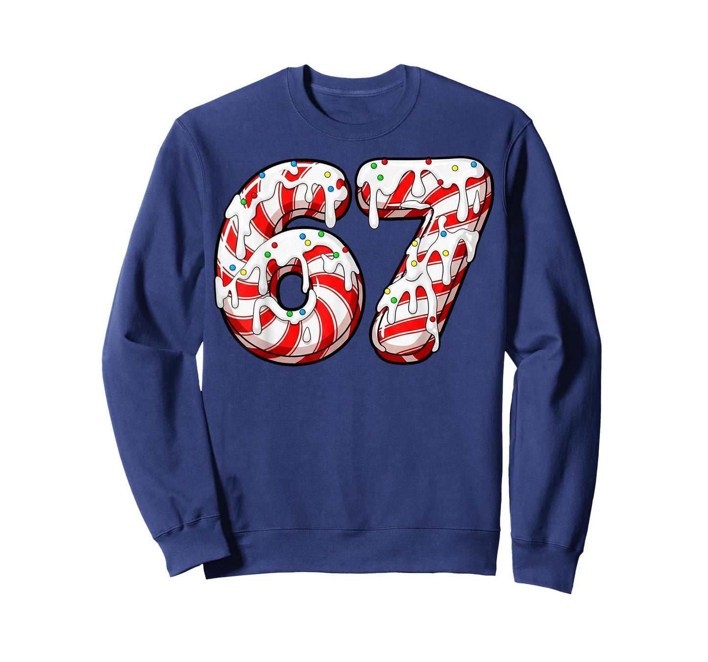 Christmas 67 Candy Cane Funny Meme Six Seven 6-7 Gen Alpha T-Shirt