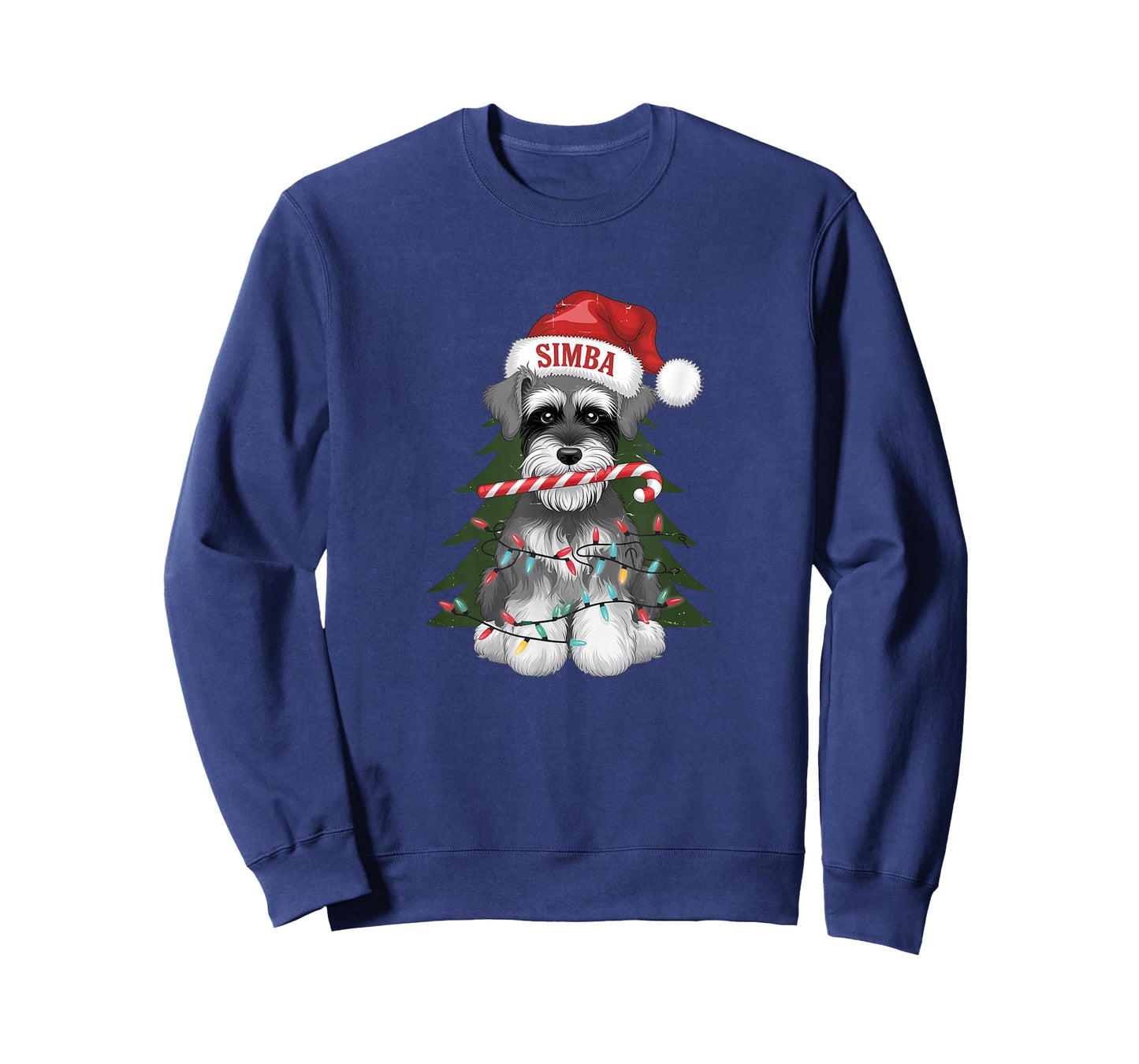 Funny Puppy Dog Christmas Holiday with Candy Cane T-Shirt