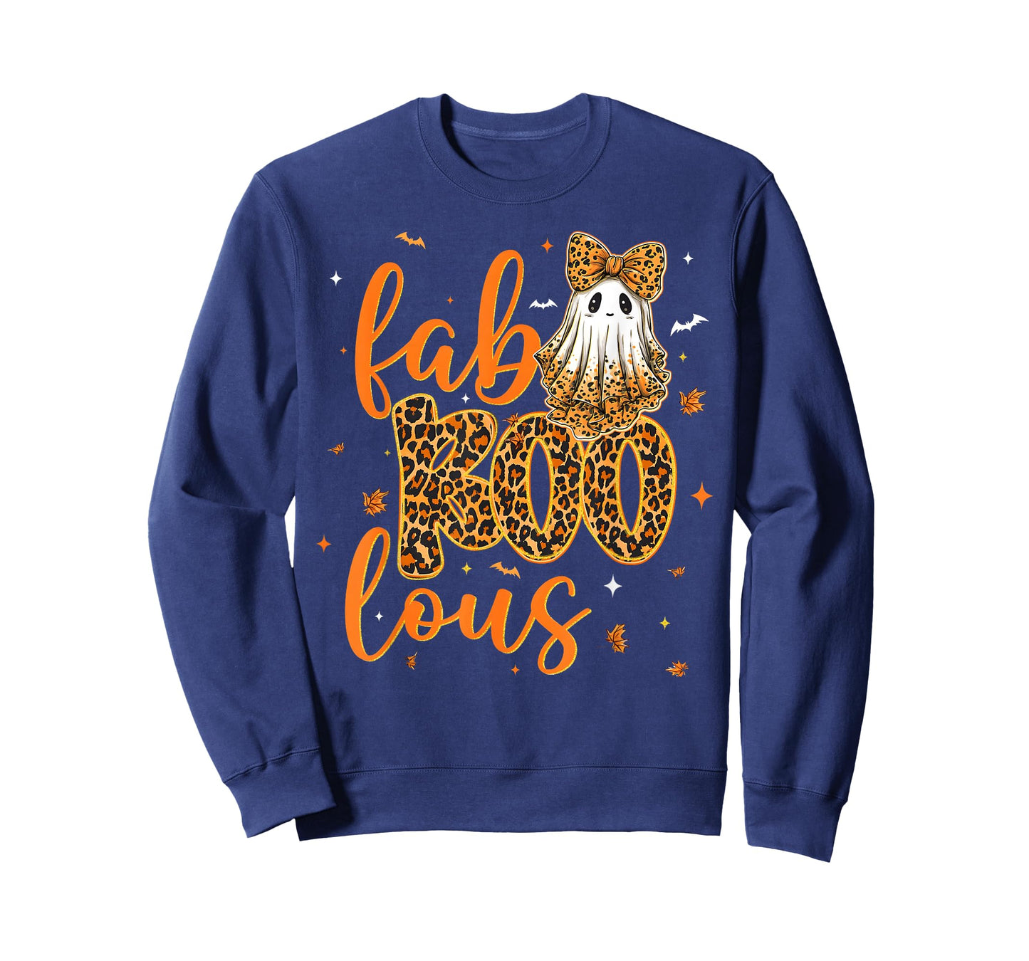 Fab Boo Lous Funny Leopard Cute Coquette Bow Ghost Halloween T-Shirt