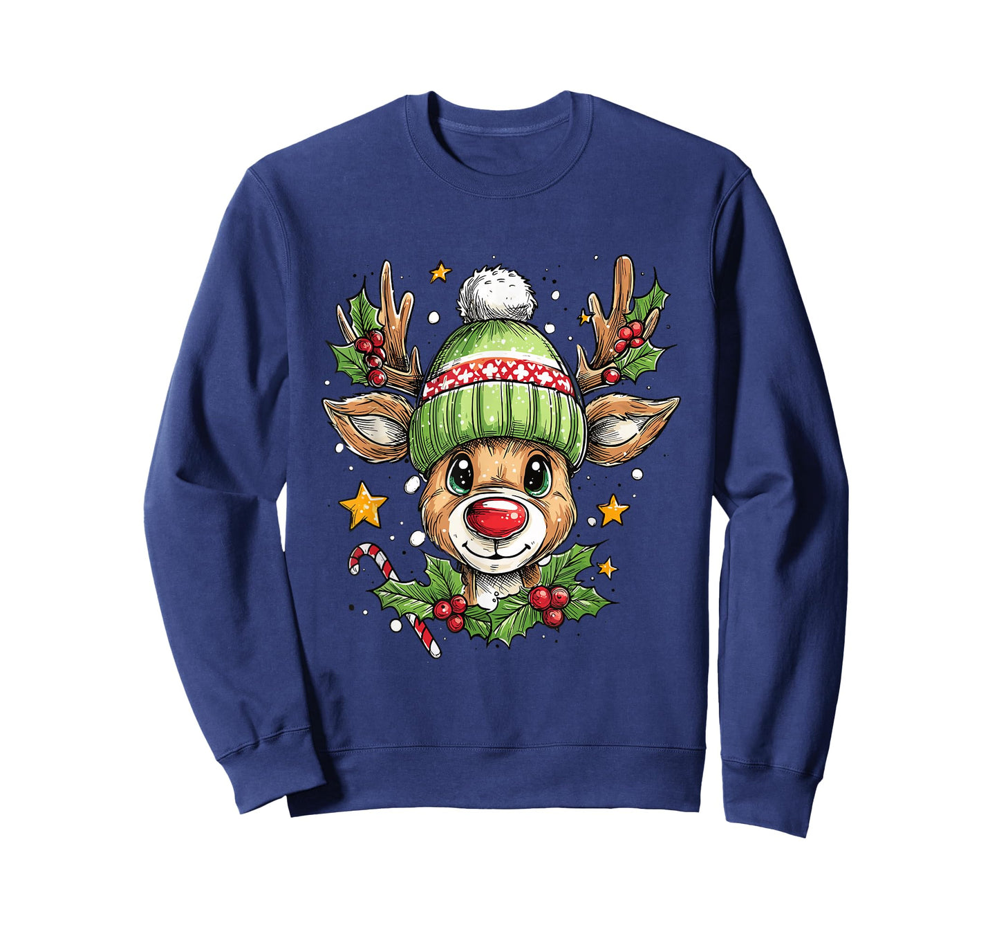 Dude Reindeer Christmas Lights Cozy Reindeer Boy Xmas Outfit T-Shirt