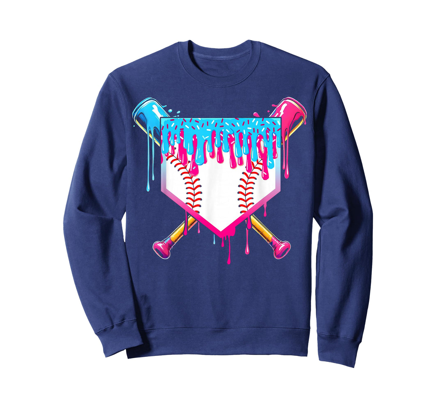Baseball Drip Boy Ice Cream Sprinkle Youth Baseball Birthday T-Shirt