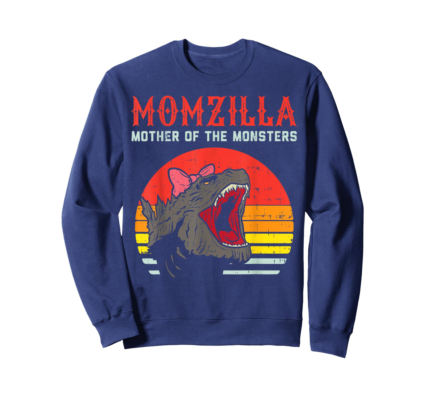 Momzilla Mother Of Monsters Ribbon Retro Mama Step Mom Gift T-Shirt