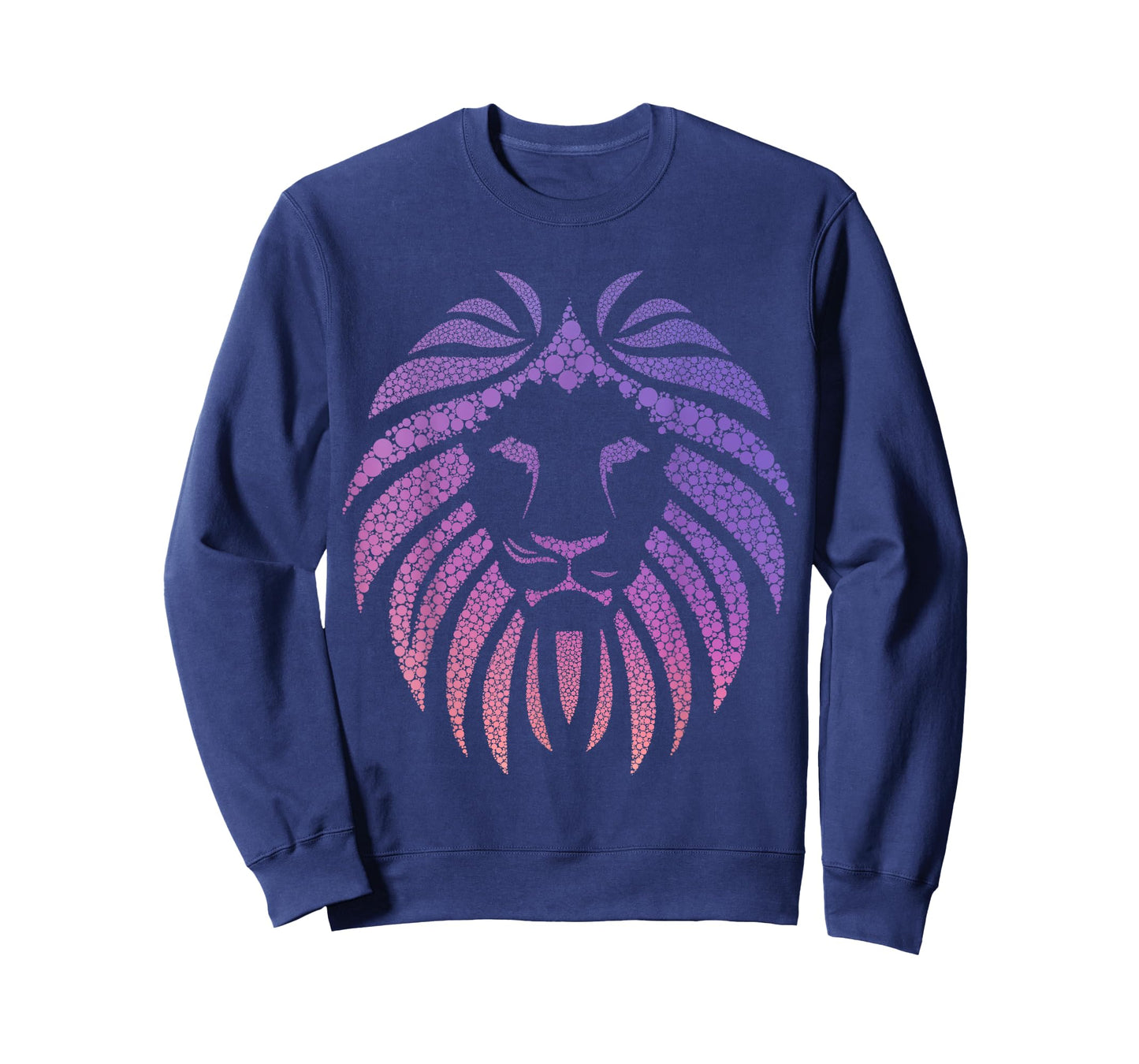 Lion Face Head Mane Gradient Pink and Purple Cat T-Shirt