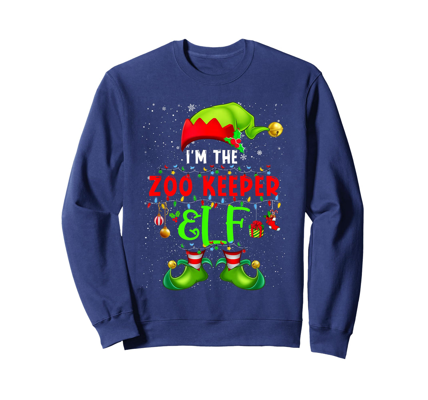 I'm The Zoo Keeper Elf Christmas Ornaments Costume Elf Lover T-Shirt