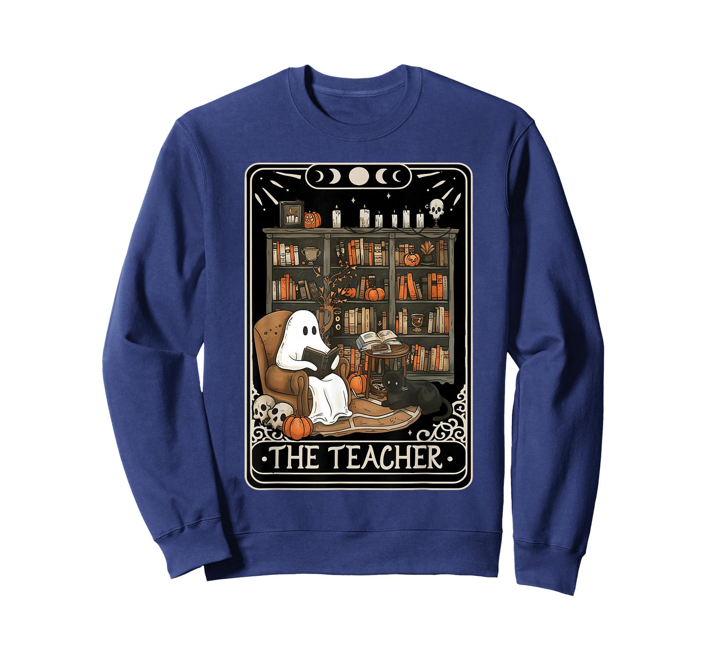 The Teacher Funny Ghost Book Reading Books Lover Halloween T-Shirt