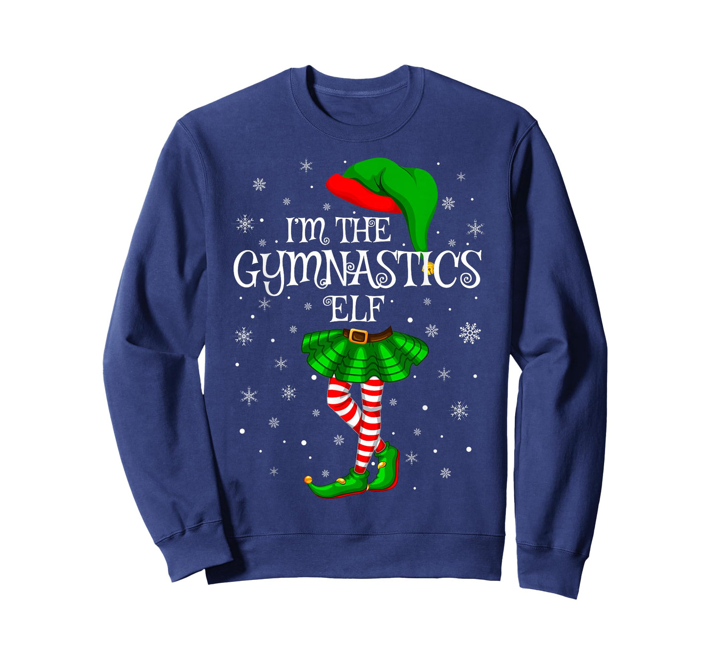 Gymnastics Elf Christmas Matching Family Women Girls Elf T-Shirt