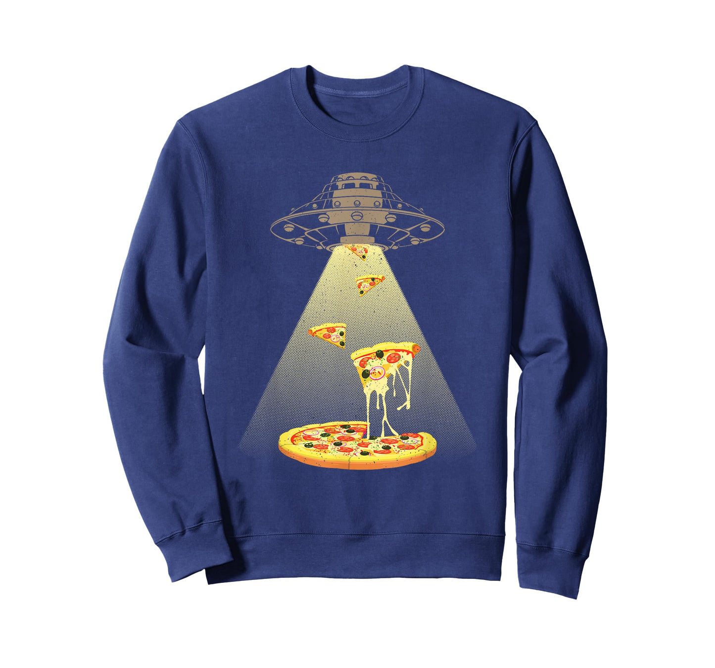 Cool Pizza For Men Women UFO Alien Eating Pizza Abduction T-Shirt