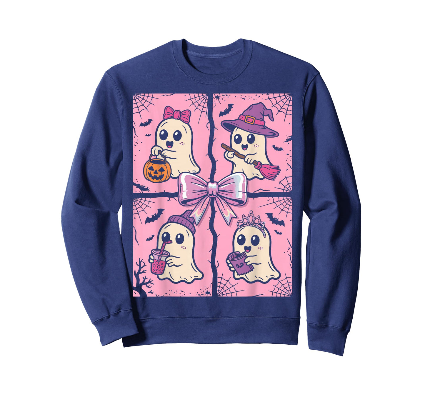 Halloween Ghost Pink Cute Ghost Coquette Halloween T-Shirt