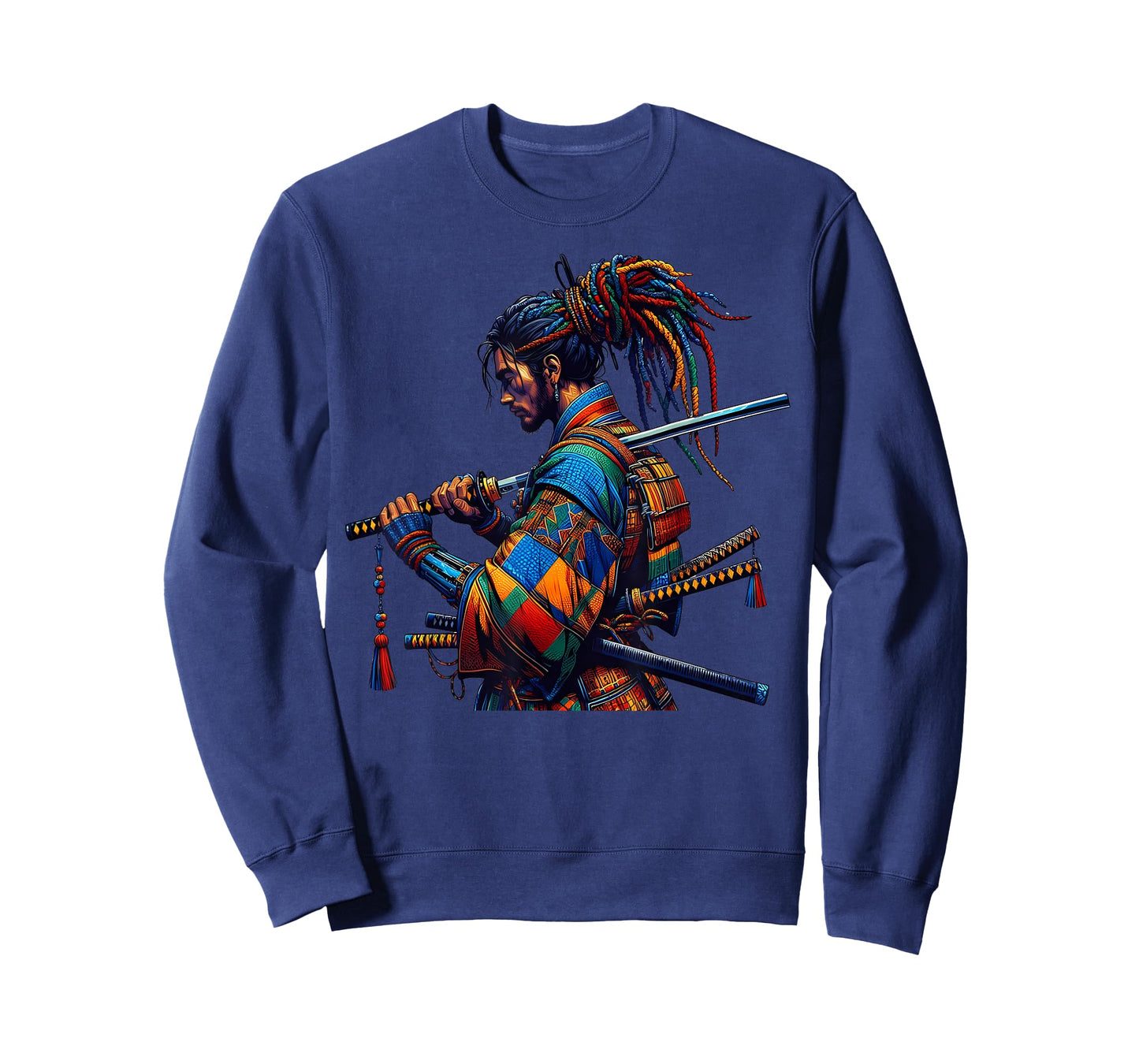 Afro American Samurai Japanese Style Bushido Art Design T-Shirt