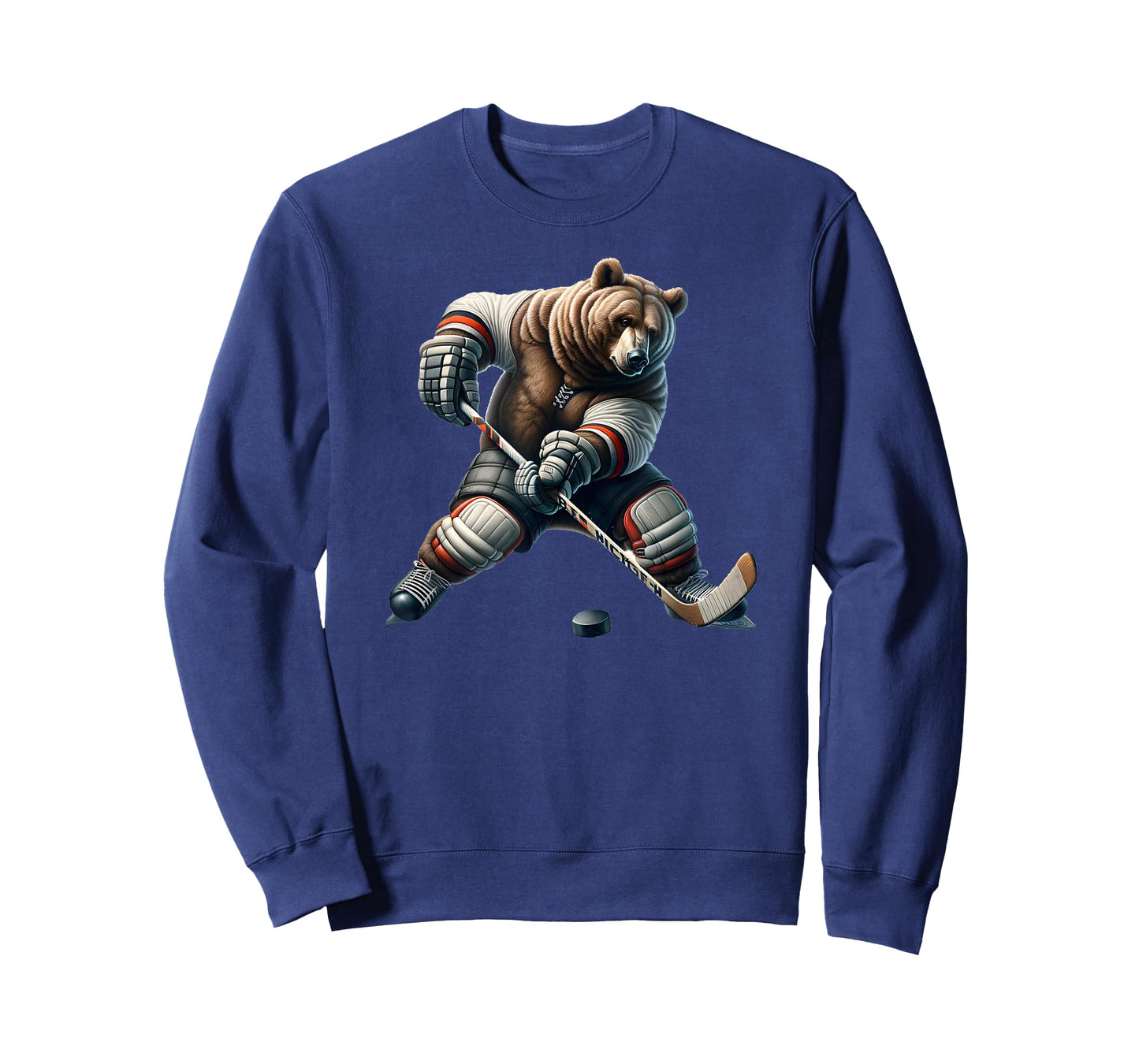 Cute Bear Playing Hockey For Bear And Hockey Lover T-Shirt