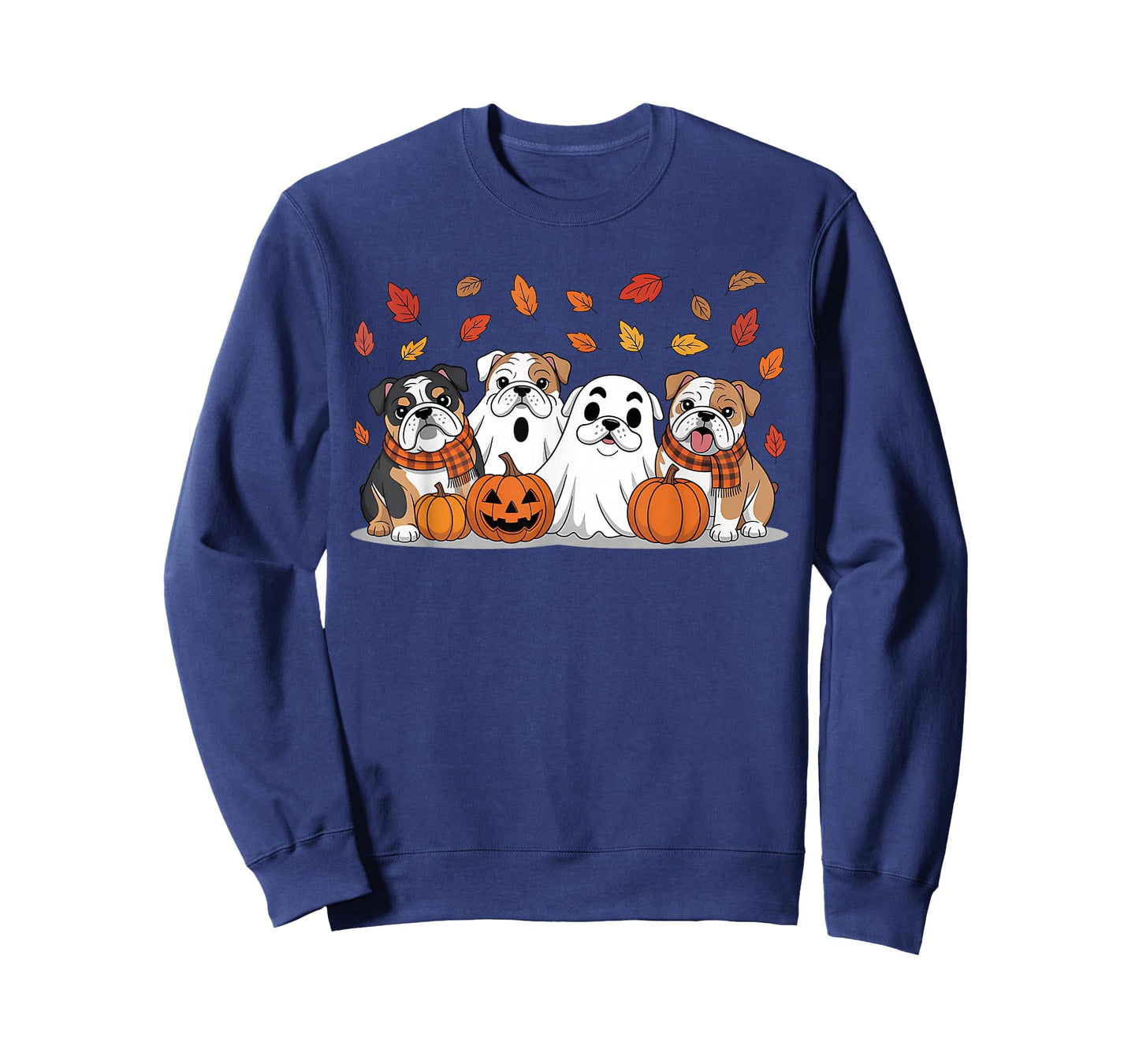 English Bulldog Ghost Fall Autumn Thanksgiving Halloween T-Shirt